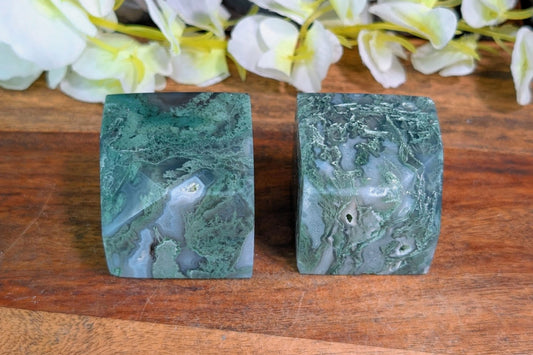 Moss Agate Cube