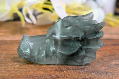 Moss Agate Dragon Head