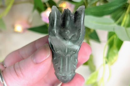 Moss Agate Dragon Head