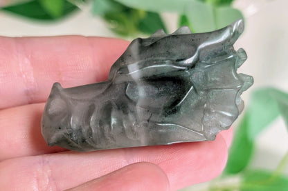 Moss Agate Dragon Head
