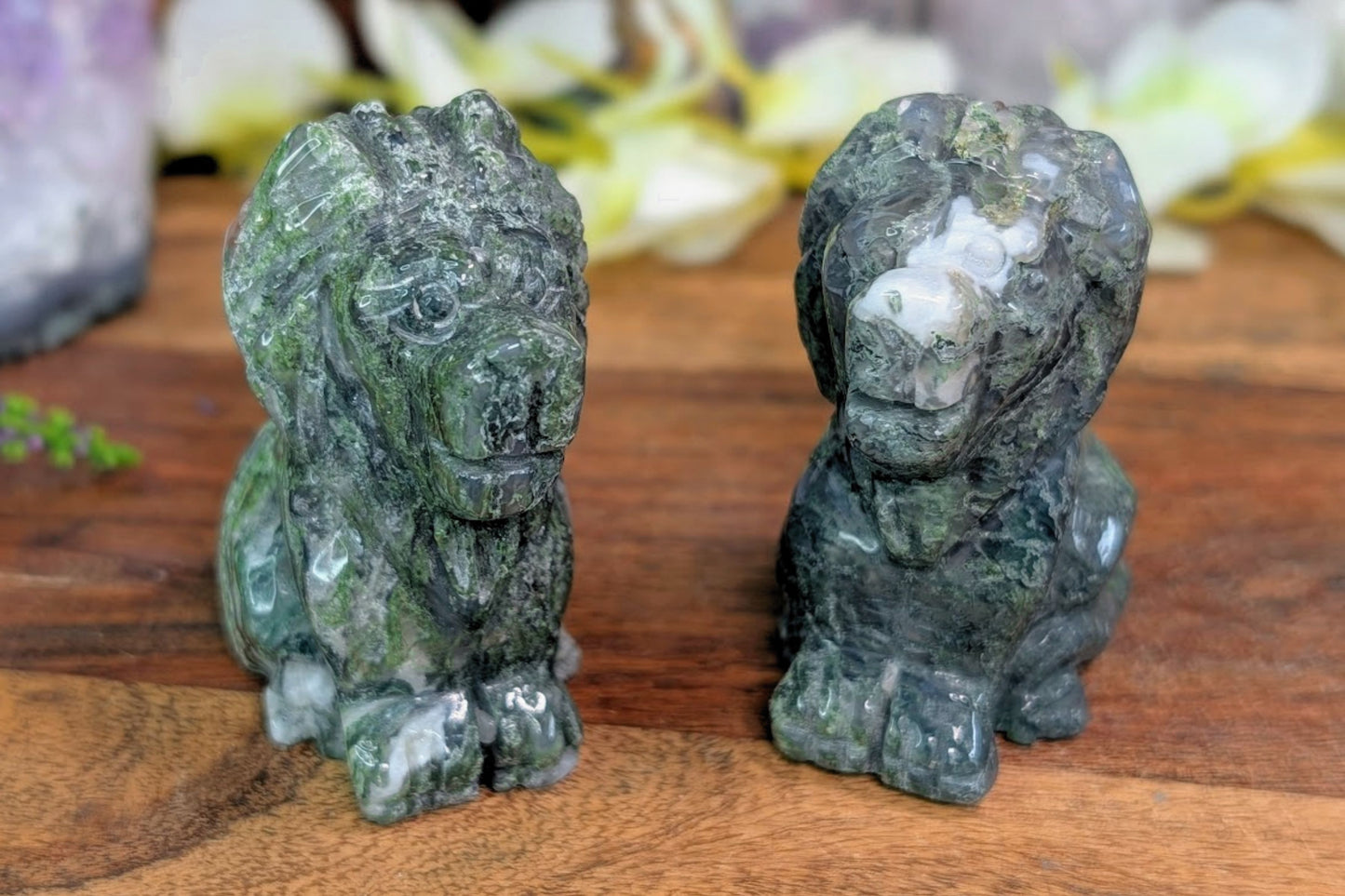 Moss Agate Lion