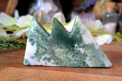 Moss Agate Mountain Carving