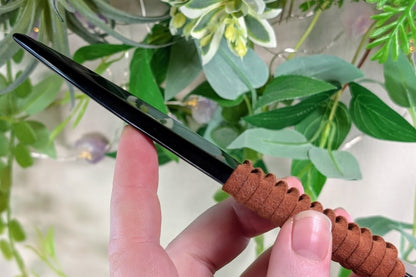 Obsidian Athame with Leather Wrapped Hilt