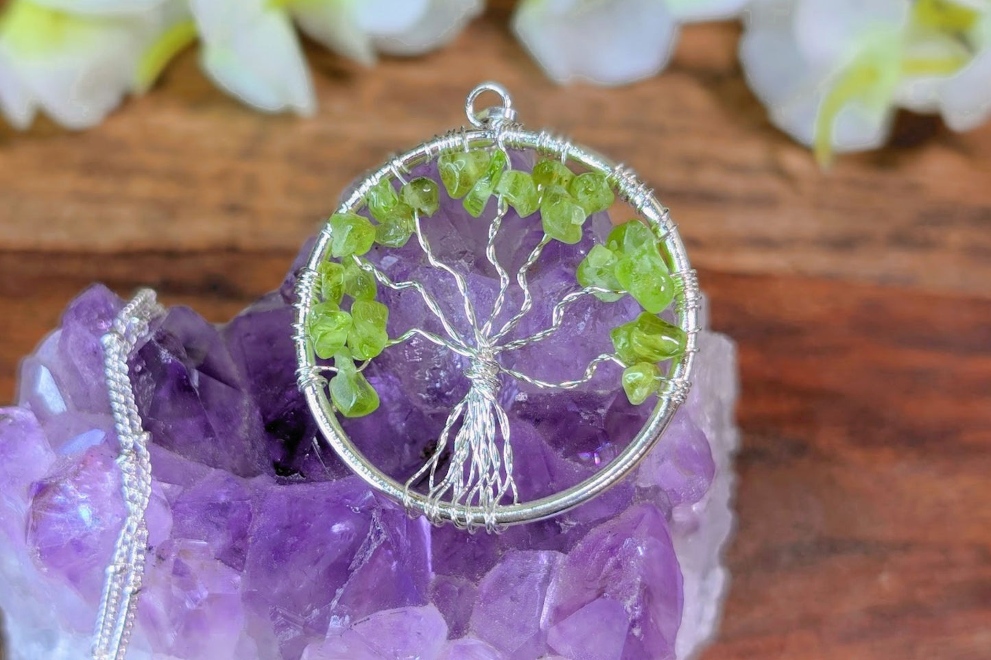 Peridot Tree Necklace