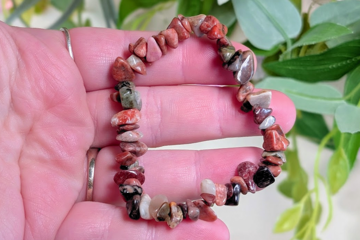Pink Porcelain Jasper Chip Bracelet