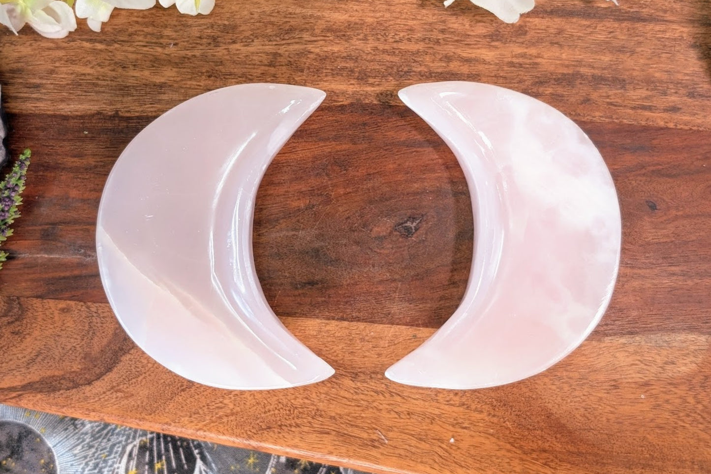 Pink Calcite Moon Dish