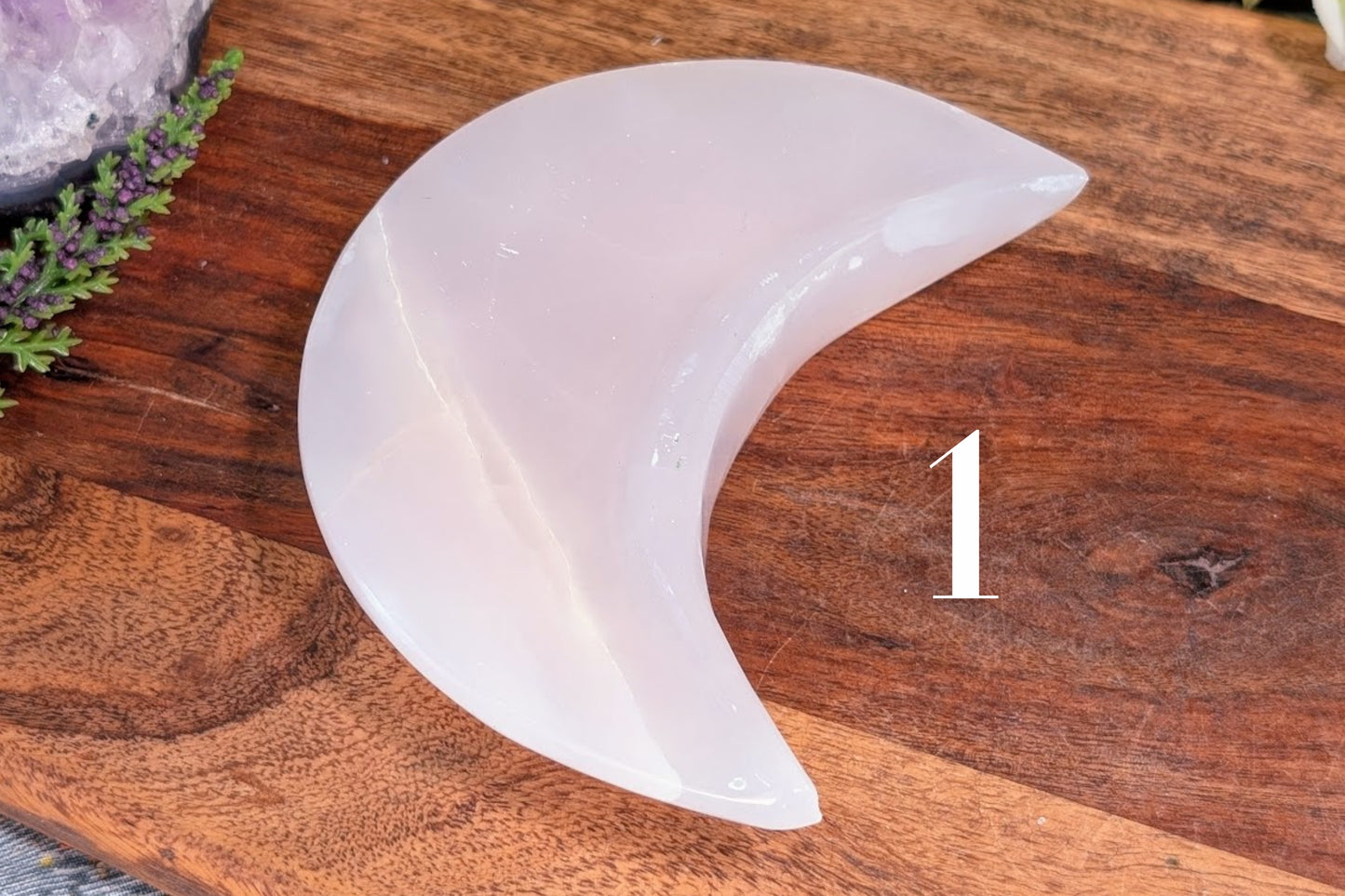 Pink Calcite Moon Dish