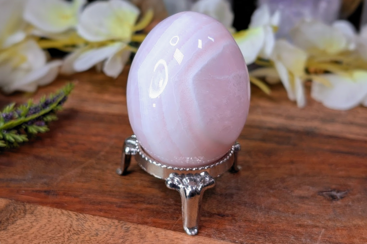 Pink Mangano Calcite Egg
