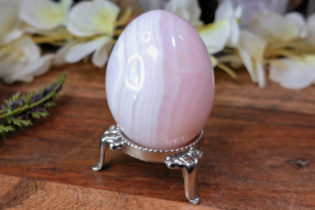 Pink Mangano Calcite Egg