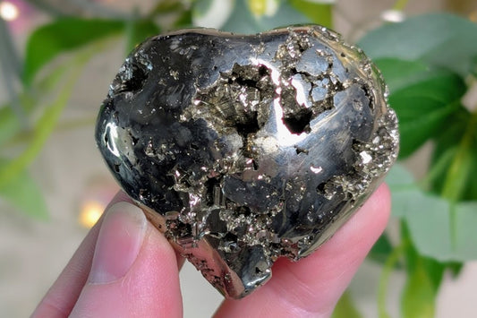 Pyrite Druzy Heart