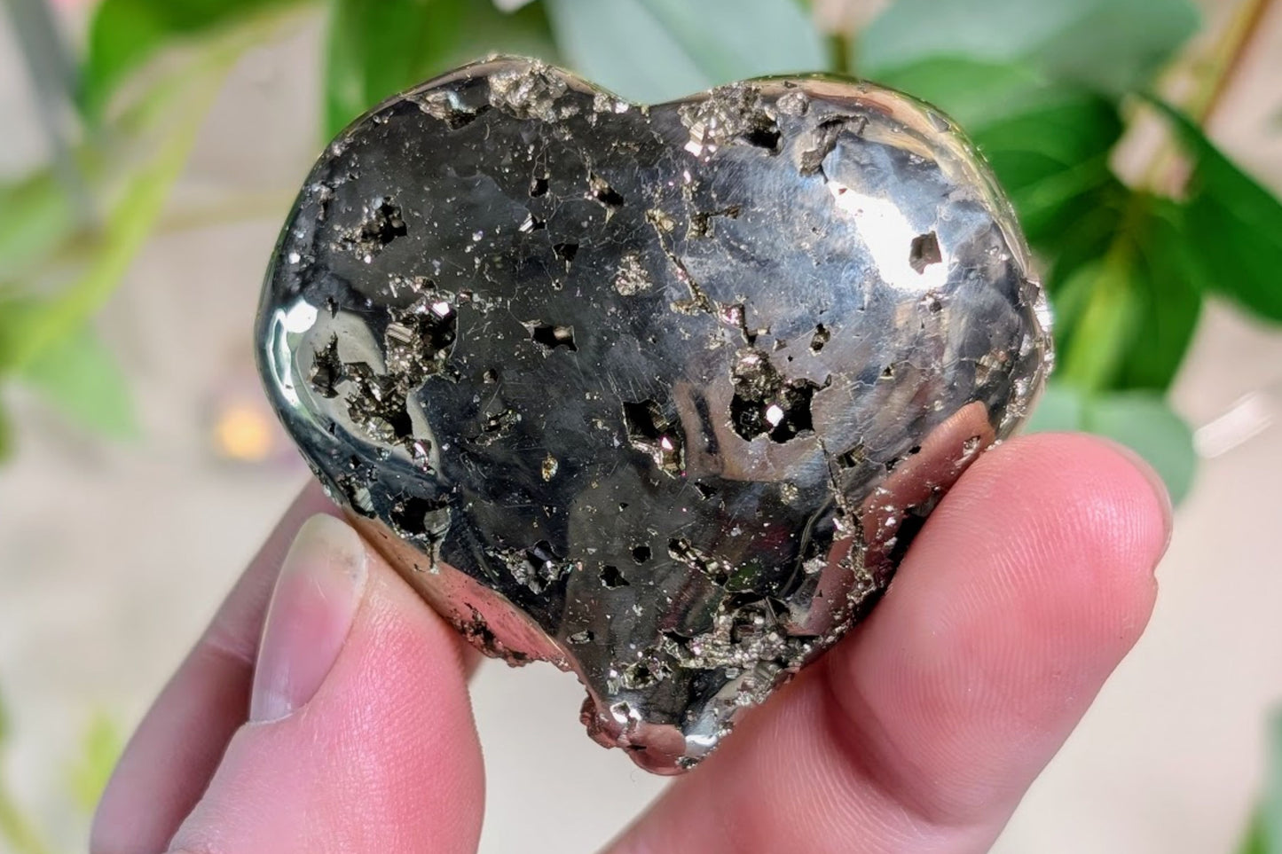 Pyrite Druzy Heart