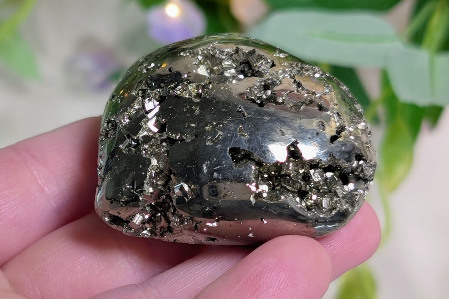 Pyrite Druzy Heart