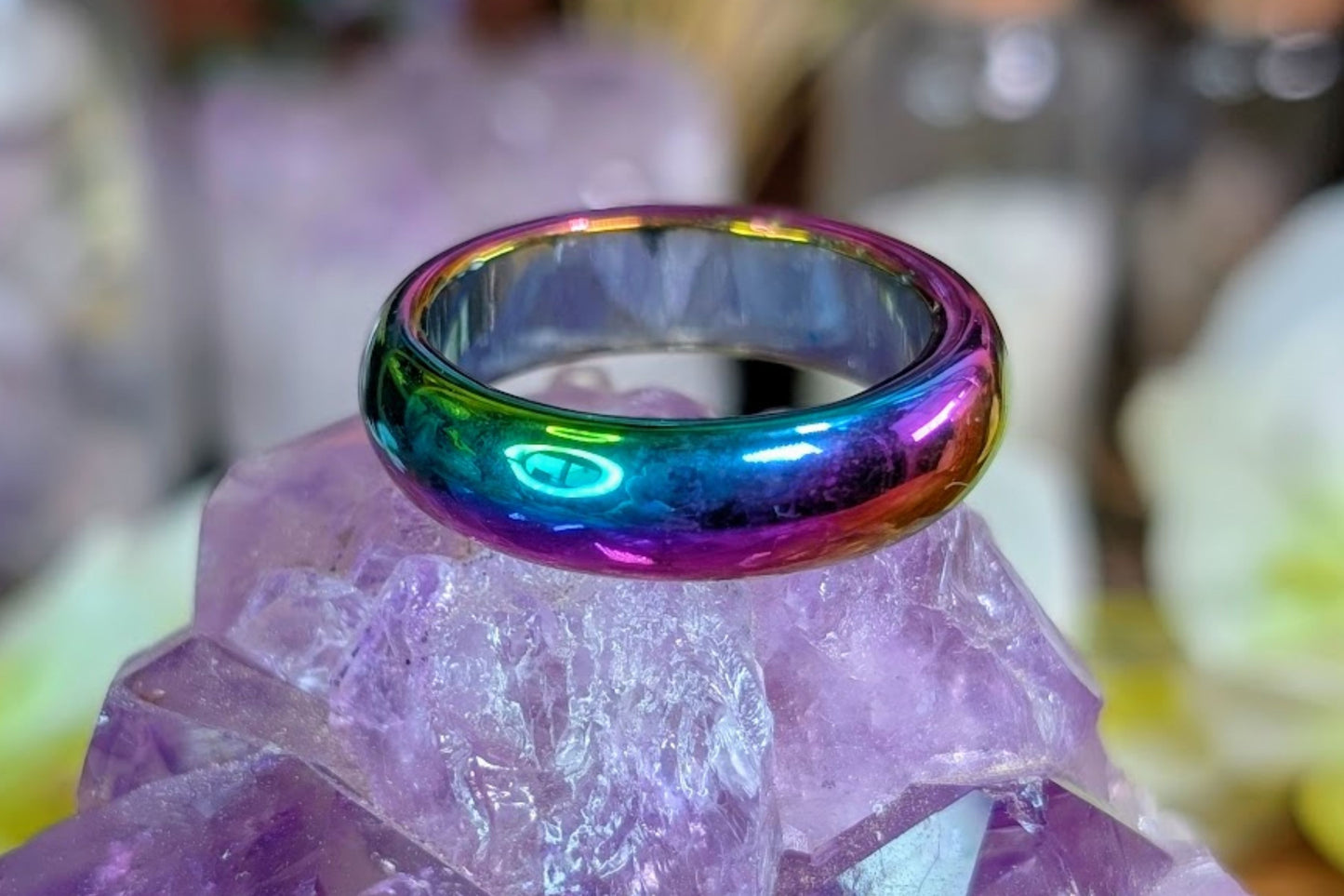 Rainbow Hematite Ring