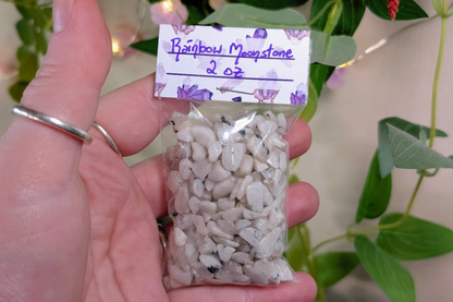 Rainbow Moonstone Chips - 2 oz Bag