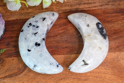 Rainbow Moonstone Crescent Moon