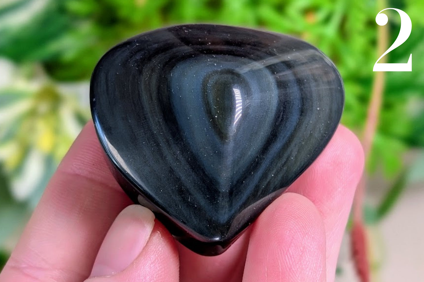 Rainbow Obsidian Heart