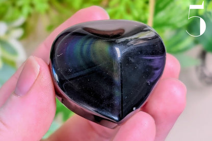 Rainbow Obsidian Heart