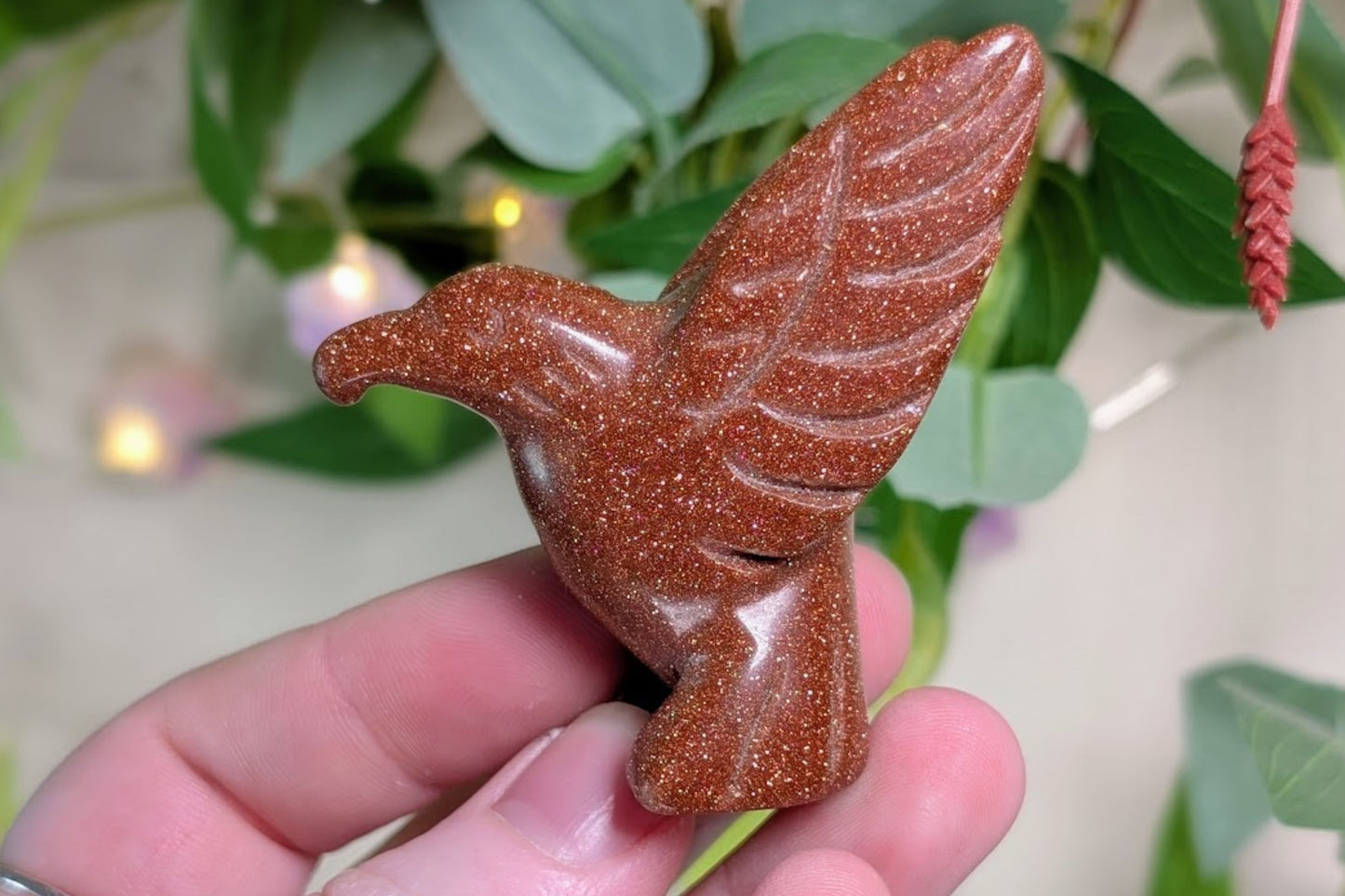 Red Goldstone Flying Raven