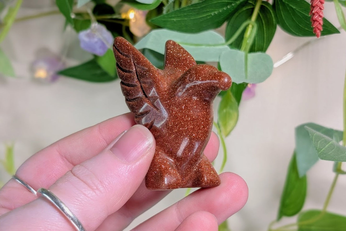 Red Goldstone Flying Raven