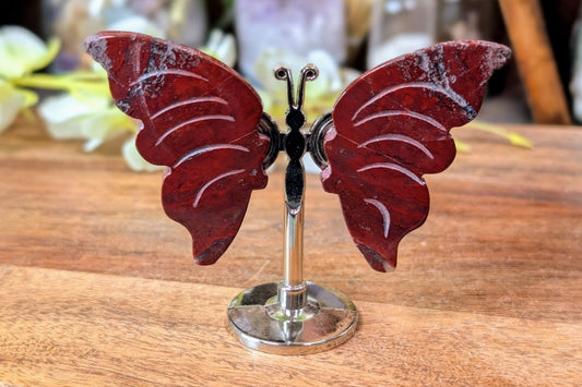 Red Jasper Butterfly on Stand