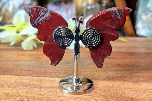 Red Jasper Butterfly on Stand