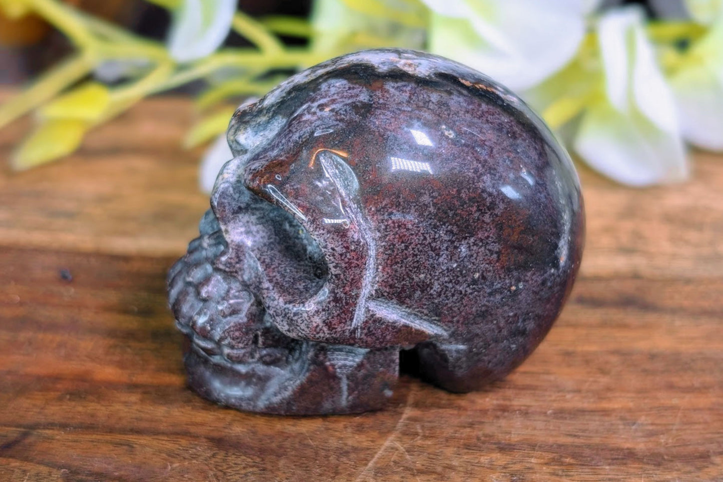 Red Zebra Jasper Skull