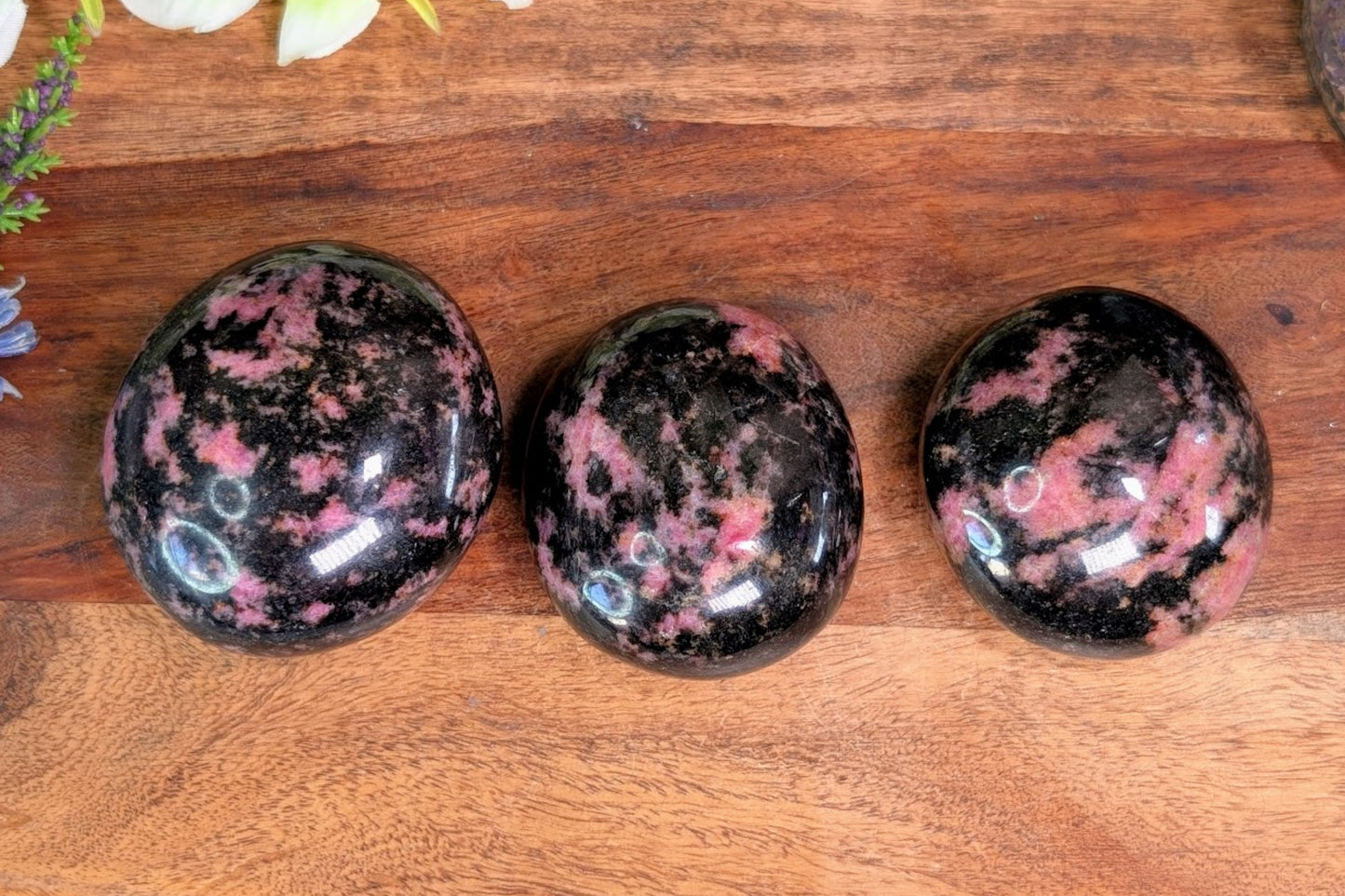Rhodonite Palm Stone