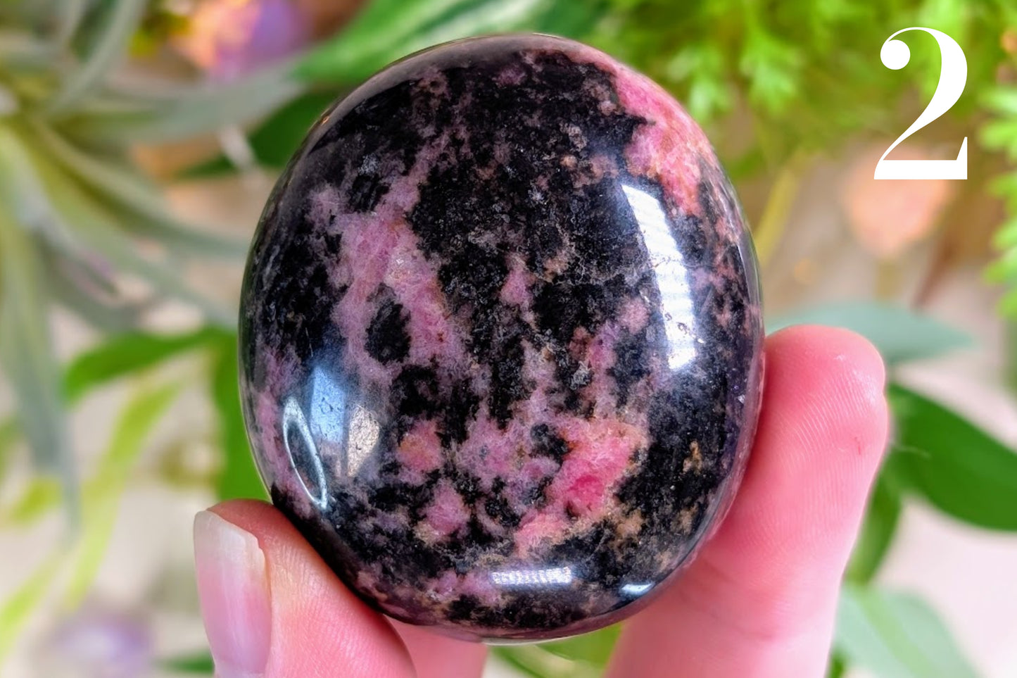 Rhodonite Palm Stone
