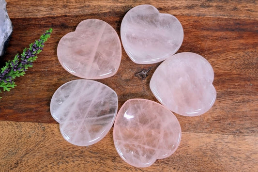 Rose Quartz Heart Worry Stone