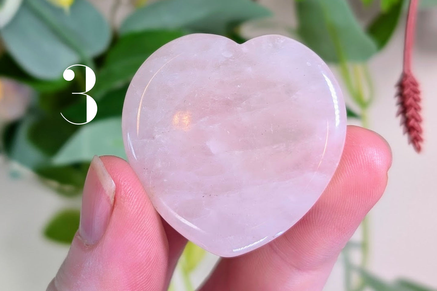 Rose Quartz Heart Worry Stone