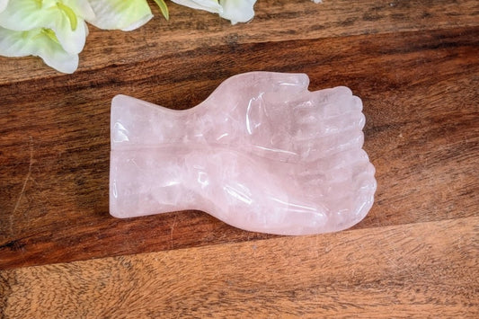 Rose Quartz Open Hands Carving