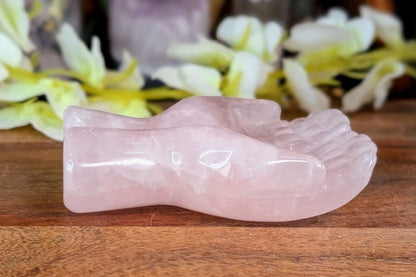 Rose Quartz Open Hands Carving