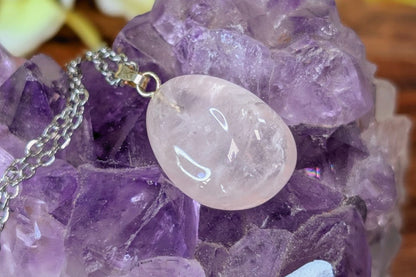Rose Quartz Tumbled Necklace