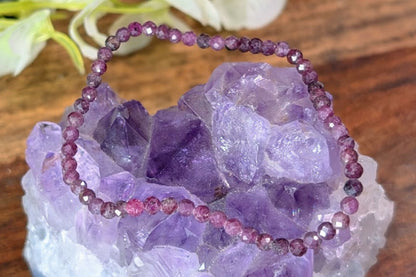 Ruby Faceted Bead Bracelet
