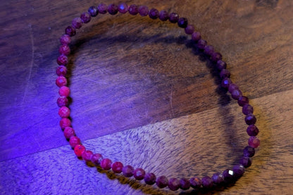 Ruby Faceted Bead Bracelet