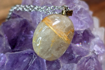 Rutilated Quartz Tumbled Necklace