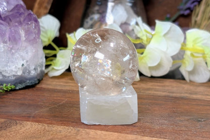 Selenite Sphere Stand - Square