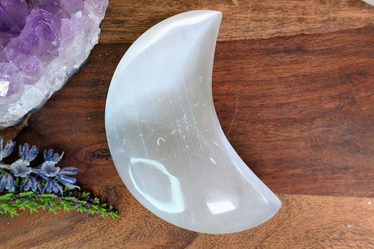 Selenite Crescent Moon