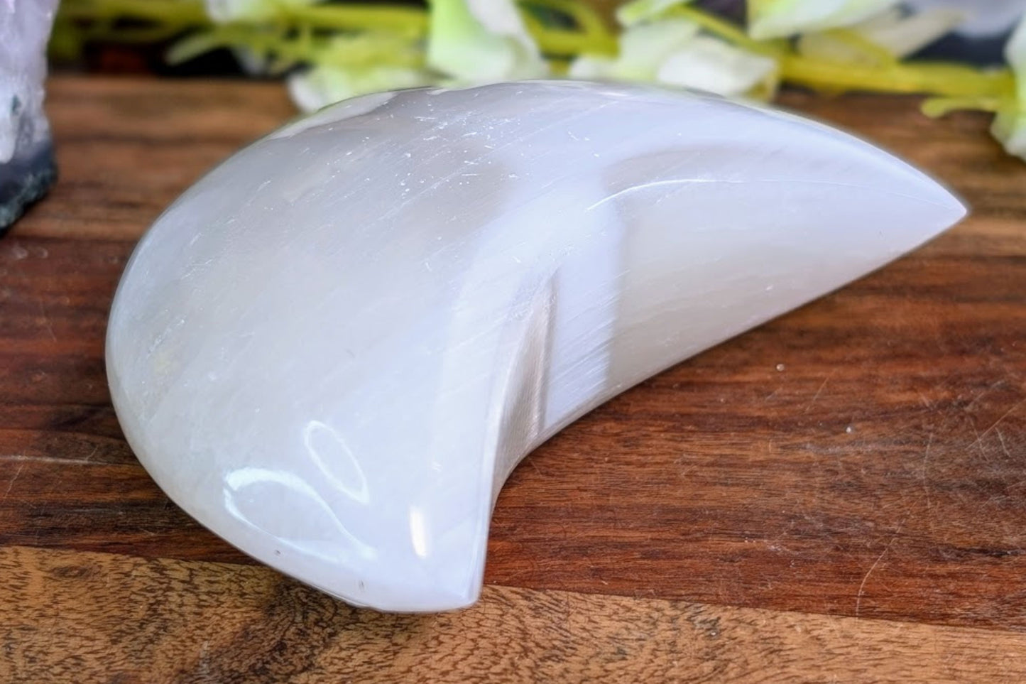 Selenite Crescent Moon