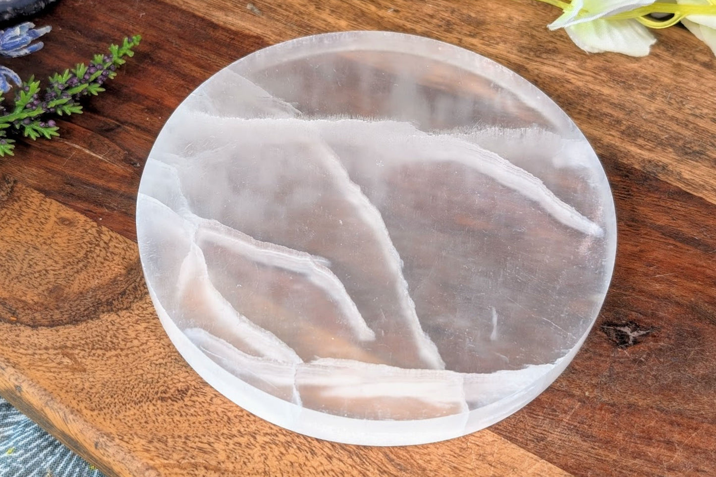 Selenite Plate 4"