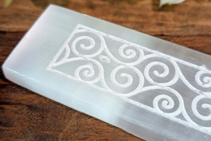 Selenite Incense Holder - Spirals