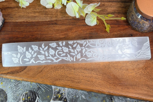 Selenite Incense Holder - Tree of Life