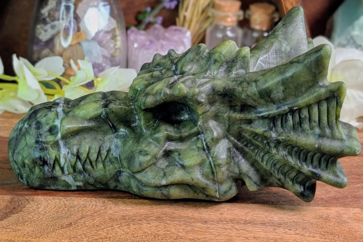 Serpentine Dragon Head 6"