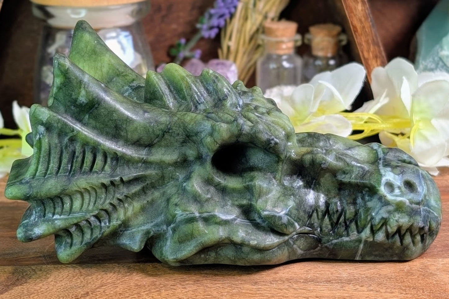 Serpentine Dragon Head 6"