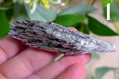 Silver Aura Kyanite Fan