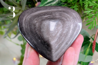 Silver Sheen Obsidian Heart