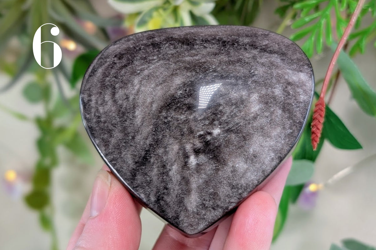 Silver Sheen Obsidian Heart