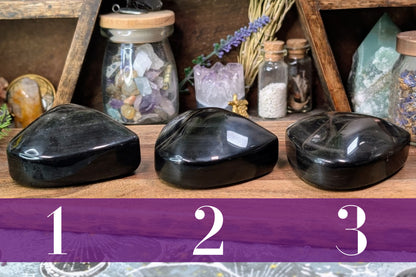 Silver Sheen Obsidian Heart