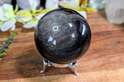 Silver Sheen Obsidian Sphere