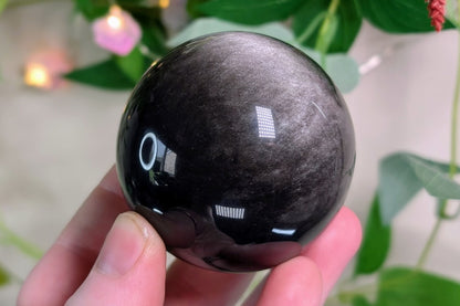 Silver Sheen Obsidian Sphere